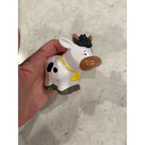 Fisher Price Little People Cow Figure Black White Spotted Farm Animal GFL21